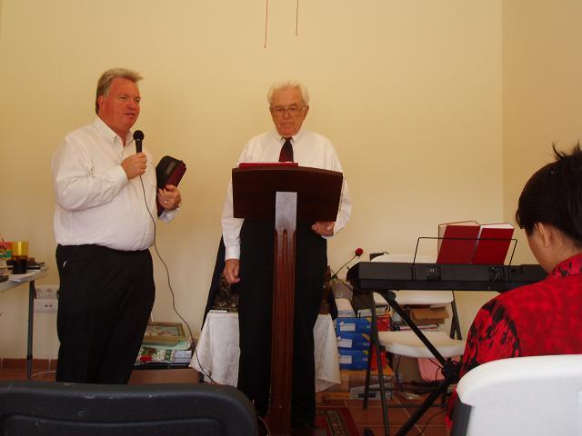 Brother George and Mark in Sunday Worship Services